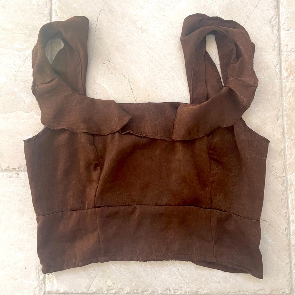 Satin Ruffle Top